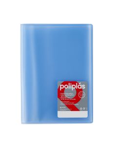 Carpeta 10 Fundas   Poliplás Traslúcidos A4 Azul Soft