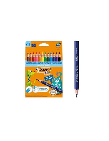 Lápices De Colores Caja 12 Bic Evolution Triangulares