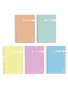 Cuaderno Espiral Folio 80H 90Gr, Cuad. 4X4 Margen. Color Pastel