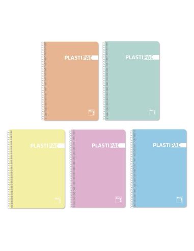 Cuaderno Espiral Folio 80H 90Gr, Cuad. 4X4 Margen. Color Pastel
