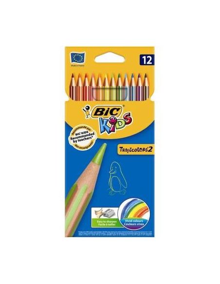 Lapices De Colores Caja 12 Bic Kids Madera Tropicolors 2