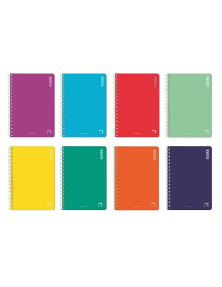 Bloc Espiral Lamela Folio Cuadrovia 2.5 Mm Tapa Polipropileno Fluor 80 Hojas Colores Surtidos