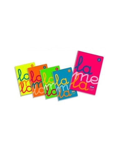 Bloc Espiral Lamela Folio Cuadrovia 4 Mm Tapa Polipropileno Fluor 80 Hojas Colores Surtidos