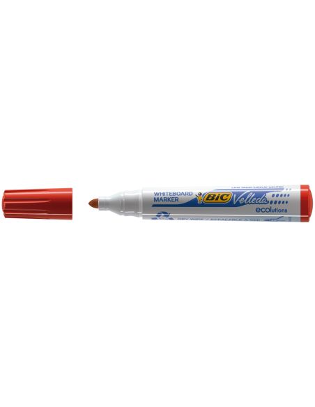 Rotulador Bic Velleda Para Pizarra Rojo Punta Redonda 1,3 Mm