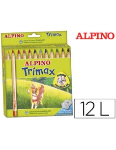 Lapices De Colores Alpino Trimax Caja De 12 Colores Surtidos