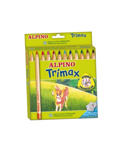 Lapices De Colores Alpino Trimax Caja De 12 Colores Surtidos