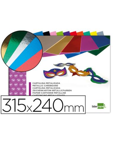 Bloc Trabajos Manuales Liderpapel Cartulina Metalizada 240X315Mm 10 Hojas Colores Surtidos